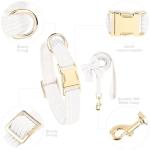 Dog Collar and Leash Set - Metal Buckle Adjustable Puppy Collar, Cute Dog Collar and Leash Set with Flower Bow Tie, Puppy Collar with 5 FT Leash, Soft & Comfortable Collar for Small Medium Dogs-S