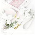 Dog Collar and Leash Set - Metal Buckle Adjustable Puppy Collar, Cute Dog Collar and Leash Set with Flower Bow Tie, Puppy Collar with 5 FT Leash, Soft & Comfortable Collar for Small Medium Dogs-S