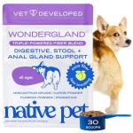 Native Pet WonderGland - Dog Anal Gland Treatment Using Fiber for Dogs - Prevent Scooting for Dogs Anal Gland Supplement Including Dog Gut Health Probiotics for Anal Gland Support - 30 Scoops