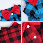 Tongcloud 2 Pack Plaid Dog Shirts - Puppy & Cat Shirts for Small Dogs & Cats - Red & Blue, Medium - Birthday Party & Holiday Photo