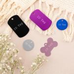 Framendino, 60 Pack Pet ID Tag Colorful Blank Double Sided Aluminum Charms for Dog Cat DIY Crafts Jewelry Making 10 Colors 3 Different Shapes