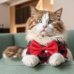 Tongcloud 2 Pack Plaid Dog Shirts - Puppy & Cat Shirts for Small Dogs & Cats - Red & Blue, Medium - Birthday Party & Holiday Photo