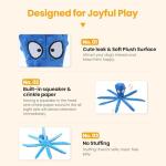 Set of 2 Squeaky Dog Toys - Octopus Design