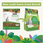 ZuPreem Natural Bird Pellets, Daily Bird Food for Cockatiel, Lovebird, Quaker, Small Conure, Lorikeet, Core Nutrition for Medium Birds, Added Vitamins, Cockatiel Pellets (M, 2.5 lbs)