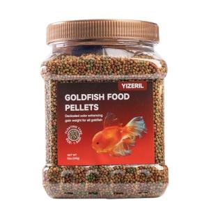 yizeril Floating Goldfish Food Pellets – 12oz Pond Fish Food Natural Color Enhancing, Promotes Growth with Natural Antarctic Krill & Spirulina, Clear Water Formula