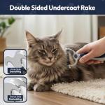 BPG Pet Grooming Tools for Dogs & Cats- 3 Piece Dog Grooming Kit, Slicker Brush, Bath Brush And Undercoat Rake- Non-Slip Easy To Use Deshedding Tools For All Coat Types- Brooklyn Pet Gear