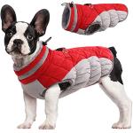 FUAMEY Dog Coat for Small Dogs,Waterproof Dog Winter Jacket with Harness Built in Puppy Cold Weather Coats Reflective Pet Vest with Zipper Warm Fleece Dogs Snowsuit Windproof Red S