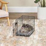 MidWest Homes for Pets QuiteTime Deluxe Wave Bolster Bed for Tiny Dogs; Easily Machine Wash and Dry; Gray; 18"; 40218-WVGY