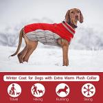 FUAMEY Dog Coat for Small Dogs,Waterproof Dog Winter Jacket with Harness Built in Puppy Cold Weather Coats Reflective Pet Vest with Zipper Warm Fleece Dogs Snowsuit Windproof Red S