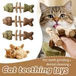 2026 Innovative Fish Bone Cat Toy - Fix Your Cat’s Dental Health,Dental Health Solution, Natural Catnip Chew Stick, Wooden Teeth Cleaning Tool, Durable Feline Dental Care Toy for Healthy Teeth