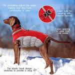FUAMEY Dog Coat for Small Dogs,Waterproof Dog Winter Jacket with Harness Built in Puppy Cold Weather Coats Reflective Pet Vest with Zipper Warm Fleece Dogs Snowsuit Windproof Red S
