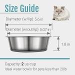 PEGYY11 Nonslip Stainless Steel Dog Cat Bowls, 2 US Cup, 2 Count