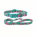 Rose Pattern Dog Collar and Leash Set for Small Dogs