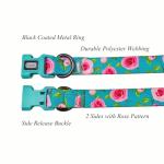 Rose Pattern Dog Collar and Leash Set for Small Dogs