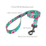Rose Pattern Dog Collar and Leash Set for Small Dogs