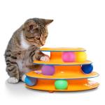Interactive 3-Tier Cat Toy with Spinning Balls