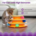 Interactive 3-Tier Cat Toy with Spinning Balls
