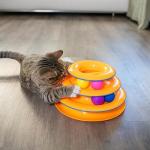 Interactive 3-Tier Cat Toy with Spinning Balls