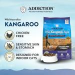 Addiction Wild Kangaroo Feast Dry Cat Food – Limited Ingredients, Novel Protein for Cats with Sensitive Skin & Stomach – Chicken Free & Grain-Free - Made in New Zealand 4lb