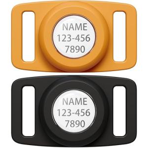 THXSBUDDY IP68 Waterproof for Air Tag Dog Collar Holder for Apple Air tag, Dog Tag Personalized for Pet ID, Visible tag Case for Pet Collar Within 1 Inch