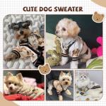XGDMEIL Small Dog Sweaters Cute Bear Knitted Dog Cardigans Clothes for Small Medium Dogs Soft Pet Puppy Cat Knitting Outfits Fall Winter Warm Boy Girl Dogs Knitwear Coat Apparel(Beige, X-Small)