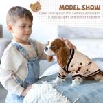 XGDMEIL Small Dog Sweaters Cute Bear Knitted Dog Cardigans Clothes for Small Medium Dogs Soft Pet Puppy Cat Knitting Outfits Fall Winter Warm Boy Girl Dogs Knitwear Coat Apparel(Beige, X-Small)