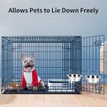 Fri4Free 2PCS Kennel Water Bowl Hanging,Stainless Steel Puppy Bowls for Small Dog Cage,Kennel, Crate, Catio Accessories,Dog Crate Water Bowl Dish Feeder Food Holder No Spill(8oz/1cup)