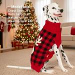 Reindeer Dog Christmas Sweater with Leash Hole, XL