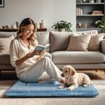 Vetasac Dog Bed Mat, Dog Crate Pad Reversible,Soft Kennel Pad, Washable Dog Crate Mat (Cool and Warm),Pet Sleeping Mattress for Small Medium Dogs XB009 (30''x20'',Blue)