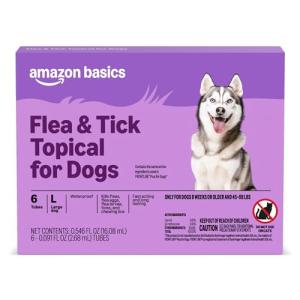 Solimo Large Dog Flea and Tick Treatment, 6 Doses