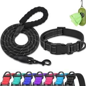 Reflective Dog Collar & 6FT Leash Set