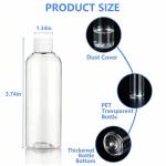 AskBed 6 Pack 2 Oz (60ml) Clear Plastic Shot Bottles with caps - Small Bottles for Health, Immunity, Wellness, Samples - Perfect for Ginger Juice & Personal Care on the Go