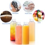 AskBed 6 Pack 2 Oz (60ml) Clear Plastic Shot Bottles with caps - Small Bottles for Health, Immunity, Wellness, Samples - Perfect for Ginger Juice & Personal Care on the Go
