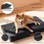 Patas Lague Orthopedic Dog Bed Large Sized Dog 36''X24'',Soft Waterproof Egg Crate Foam Medium Pet Crate Beds Mat with Removable Washable Cover and Non-Slip Bottom, Black