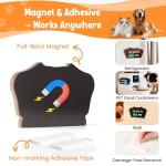 Dog Feeding Reminder Supplies, Pet Meal Tracker with The Dog Ate, Acrylic Unique Ear Shape 2 Area Feed Sign with Breakfast and Dinner, Walnut with 2 Stickers, 5.5" x 3", 1 Pack