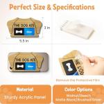 Dog Feeding Reminder Supplies, Pet Meal Tracker with The Dog Ate, Acrylic Unique Ear Shape 2 Area Feed Sign with Breakfast and Dinner, Walnut with 2 Stickers, 5.5" x 3", 1 Pack