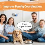 Dog Feeding Reminder Supplies, Pet Meal Tracker with The Dog Ate, Acrylic Unique Ear Shape 2 Area Feed Sign with Breakfast and Dinner, Walnut with 2 Stickers, 5.5" x 3", 1 Pack