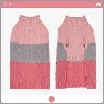 EXPAWLORER Dog Sweater with Leash Hole - Large Dogs Fall Sweaters for Girls Boys,Classic Turtleneck Knitwear Dog Clothes for Cold Weather, Cable Knit Dogs Outfit,Coat,Pet Apparel(Pink&Grey,L/XL)