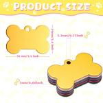 Roowest 50 Pcs Blank Dog Pet Tags for Engraving 38mm Aluminum Bone Shape Name Tag Colorful Double Sided Dog Cat Phone Number Pendants