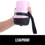 GORILLA GRIP Dog Water Bottle, Portable Water Bowl Dispenser for Dogs, 12 oz Leak Proof Pet Travel Squeeze Bottles, Food Grade Silicone, to Go Puppy Essentials, Hiking Camping Trip Accessories, Pink