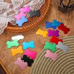Roowest 50 Pcs Blank Dog Pet Tags for Engraving 38mm Aluminum Bone Shape Name Tag Colorful Double Sided Dog Cat Phone Number Pendants