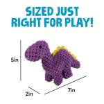 goDog Checkers Just for Me Dinos Bruto Squeaky Plush Dog Toy, Chew Guard Technology - Purple, Mini