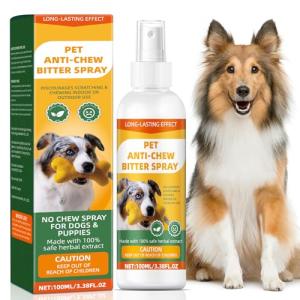No Chewing Spray for Dogs, Anti-Chew Bitter for Dog Behavior Training Aid Spray, Natural Ingredients, Protect Furniture Shoes Belongings, Stop Chewing, Licking, Biting for Dog Deterrent Spray