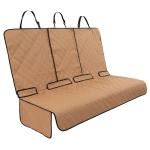 Lusso Gear Dog Car Seat Cover for Back Seat - Tan, Universal Fit - Waterproof & Non-Slip Oxford Fabric Cover - Protector for SUV & Truck - Pet Travel Accessory