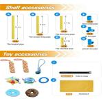 Fsawdnn Puppy Play Gym with 8 Hanging Toys, Indoor Puppy Jungle Gym with Interactive Dog Enrichment Toys.PVC Frame with Small Dogs Hammock Enrichment Activity Center