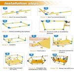 Fsawdnn Puppy Play Gym with 8 Hanging Toys, Indoor Puppy Jungle Gym with Interactive Dog Enrichment Toys.PVC Frame with Small Dogs Hammock Enrichment Activity Center