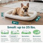 Furhaven Dog Bed for Small Dogs & Indoor Cats, 100% Washable, Sized to Fit Crates - Sherpa Fleece Bolster Crate Pad - Cream, Small