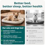 Furhaven Dog Bed for Small Dogs & Indoor Cats, 100% Washable, Sized to Fit Crates - Sherpa Fleece Bolster Crate Pad - Cream, Small