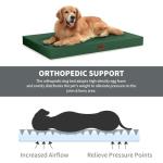Tail Stories Outdoor All Weather Large Dog Bed, Waterproof Dog Bed for Large Dogs 36x27 Inch, Orthopedic Egg Crate Foam Pet Bed with Washable Removable Oxford Cooling Cover, Dark Green