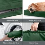 Tail Stories Outdoor All Weather Large Dog Bed, Waterproof Dog Bed for Large Dogs 36x27 Inch, Orthopedic Egg Crate Foam Pet Bed with Washable Removable Oxford Cooling Cover, Dark Green
